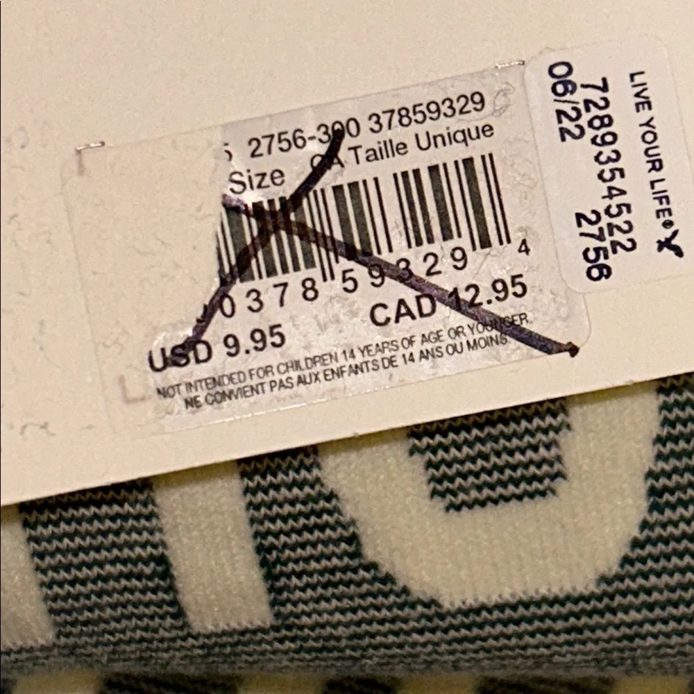 NWT AE HoHoHo Crew Sock Green n white OS Tall sock